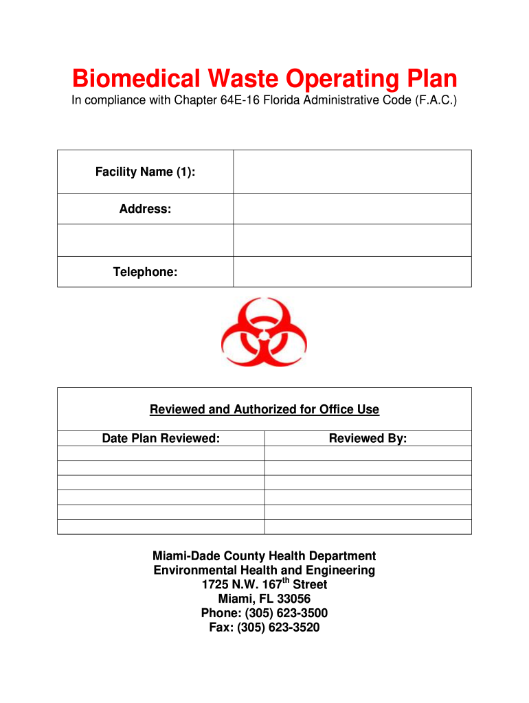 Get and Sign Biomedical Waste Plan  Form