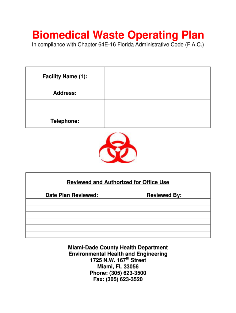 Biomedical Waste Plan  Form