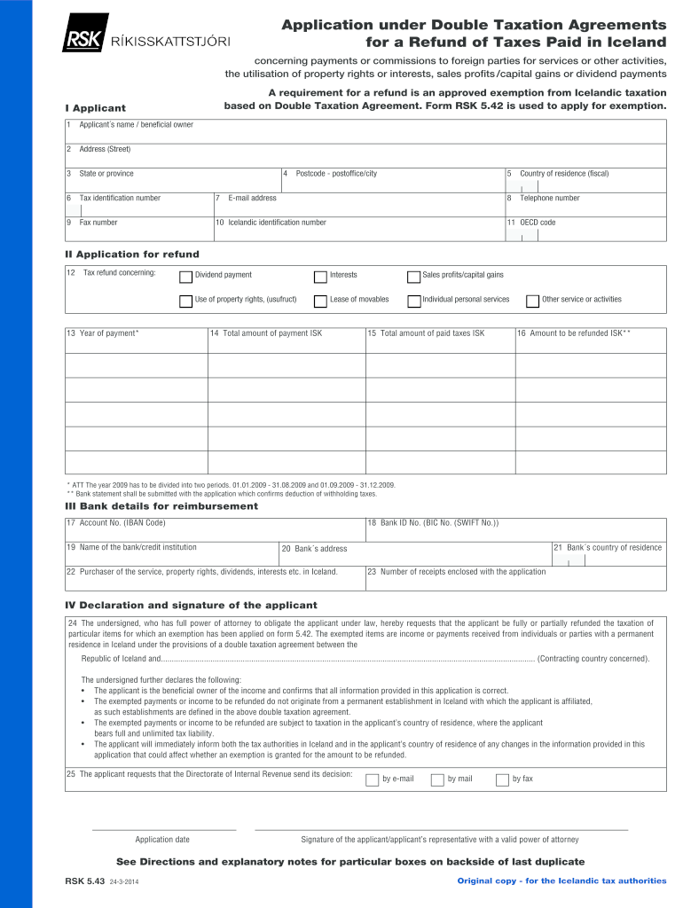 Get and Sign Application Double Agreements Iceland Form 2014-2022