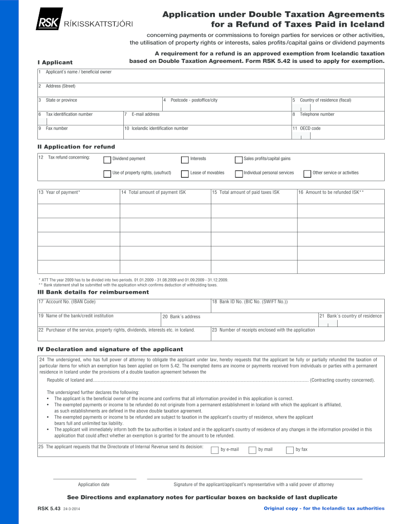  Application Double Agreements Iceland Form 2014