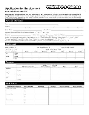 How to Fill a Torchys Tacos Job Application Form