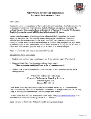 Wentworth Immunization Form