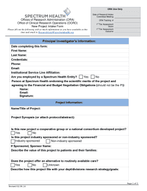 Project Intake Form