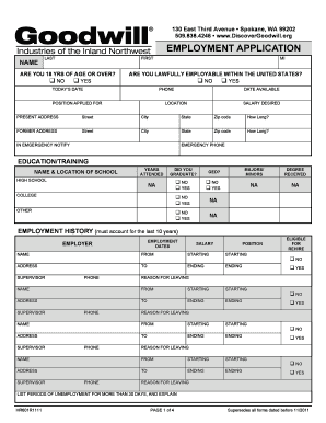 Goodwill Application  Form