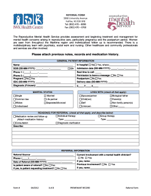 Mental Health Referral  Form