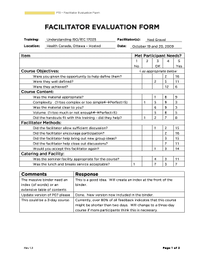 Facilitator Feedback Form