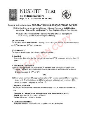 Nusi Maritime Academy  Form