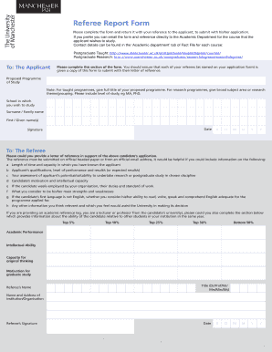 Manchester Referee Report Form