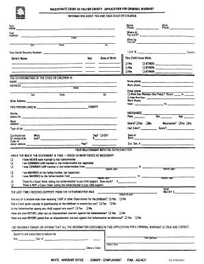 Child Abandonment Warrant  Form