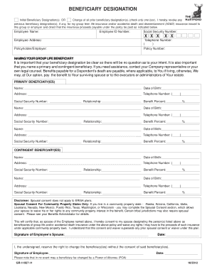 Hartford Beneficiary Form