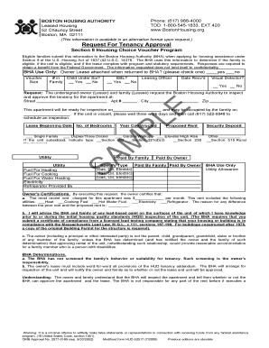 Request for Tenancy Approval Form