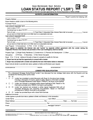 Loan Status Report  Form