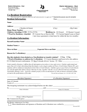 Cherrycreekschooldistrictc Co Residency Form