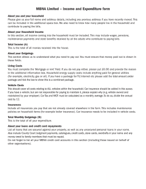  Mbna Income and Expenditure Form 2014-2024