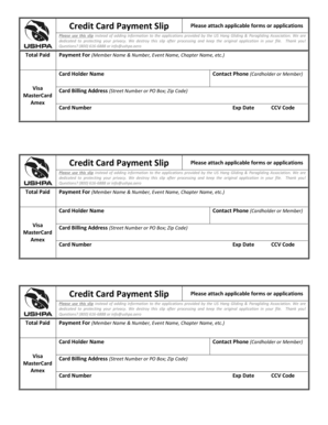 Credit Card Payment Slip US Hang Gliding and Paragliding Ushpa  Form