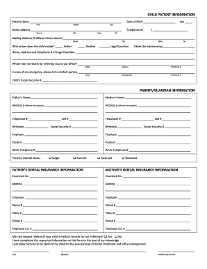 Child Health Form