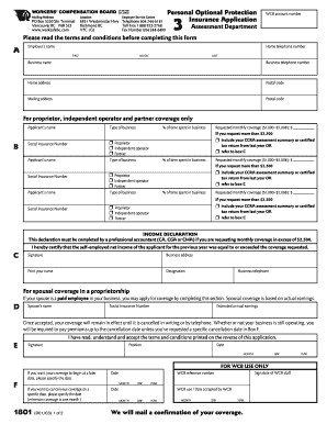 Forms 1801 and 1800, WCB of BC WorkSafeBC