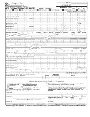 Loyola Plans List of Claims  Form