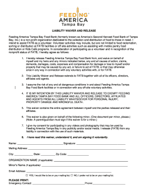 Printable Volunteer Waiver Form