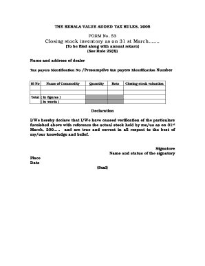 Closing Stock Certificate Format in Word