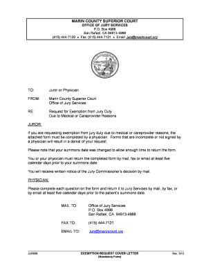 Marin County Jury Services  Form