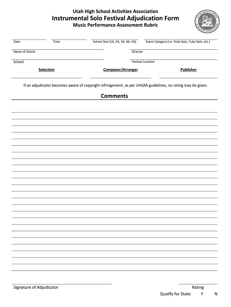 Solo Adjudication Form