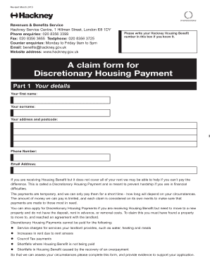 Dhp Hackney  Form