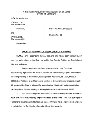 Counter Petition Sample  Form