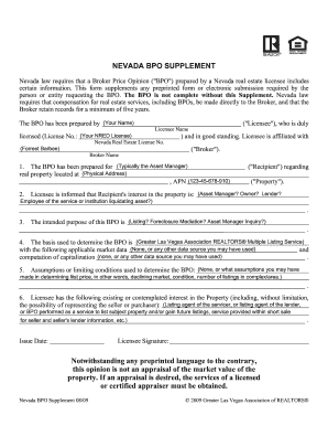 Nevada Bpo Supplement  Form