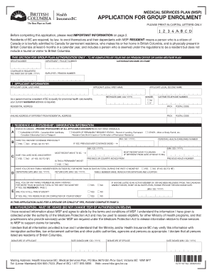 Application for Group Enrolment Form Hlth 167