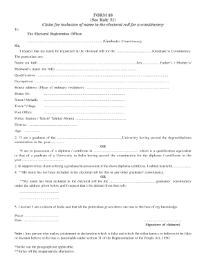 Form 18 Online Registration