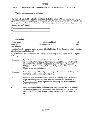 Attestation Regarding Withdrawal Based on Financial Hardship  Form