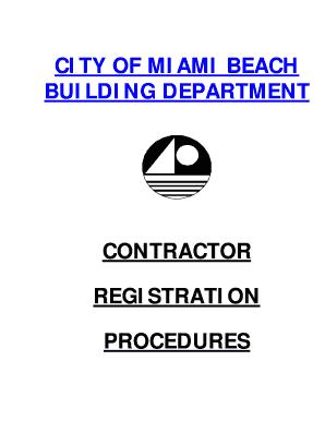 Miami Beach Contractor Registration  Form