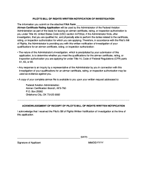 Faa Pilot&#039;s Bill of Rights PDF 8610 2  Form