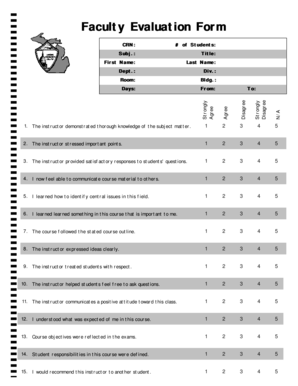 Faculty Evaluation Form