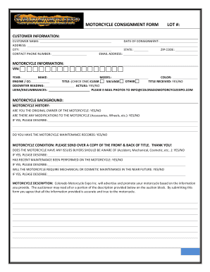 Consignment Form