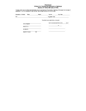 Affidavit for Vehicles Not Operated on Highways Form 20B Affidavit for Gaming Machine Licence the Office of Liquor, Gaming and R