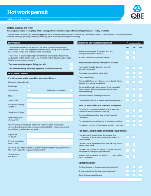  Hot Works Permit Template Word 2014-2024