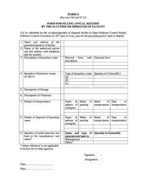 Hazardous Waste Form 4 Ospcb Ospcboard