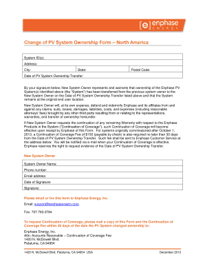 Enphase Ownership Transfer  Form