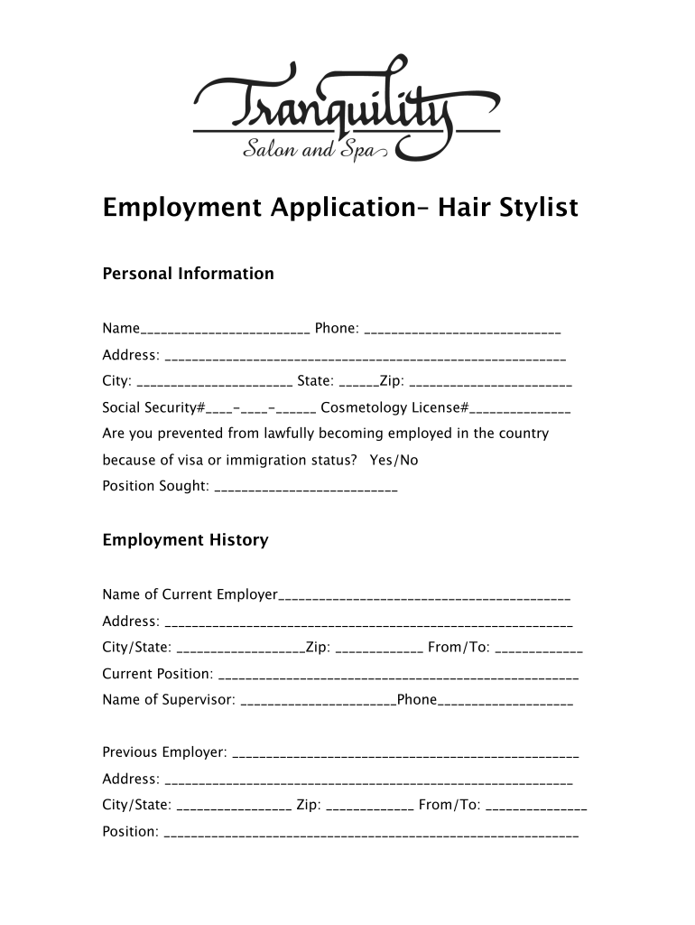 Application Stylist  Form