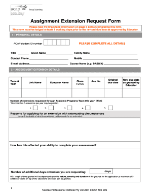 Assignment Extension Request Form