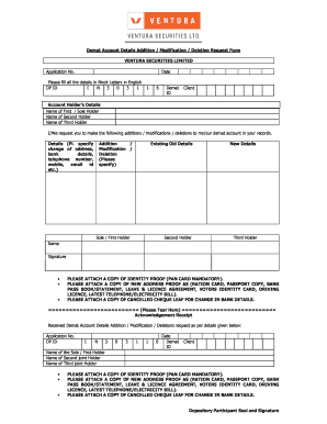 Ventura Demat Account Closure Form