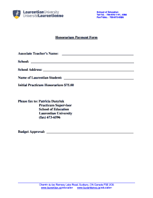 Honorarium  Form