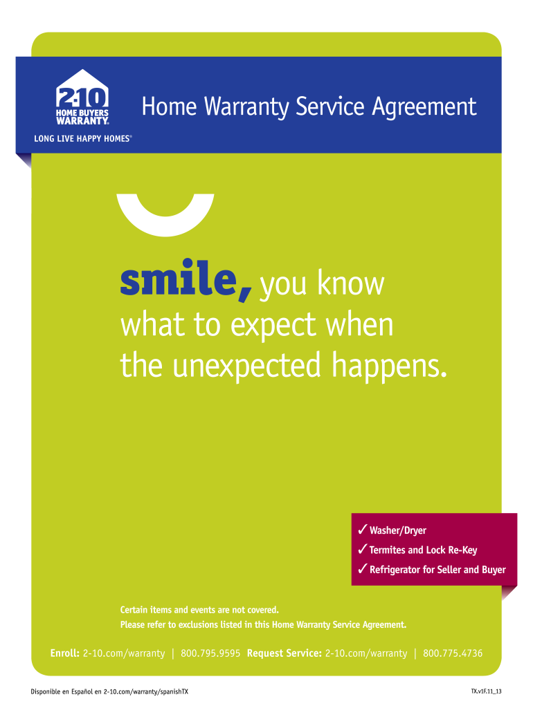 2 10 Home Warranty Brochure PDF  Form