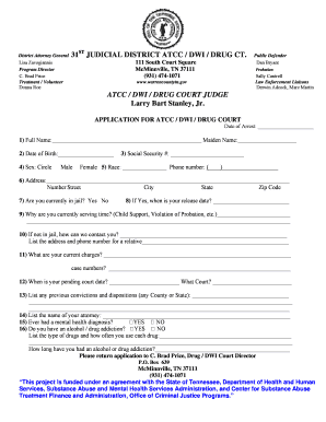 Drug Court Mcminnville Tn  Form