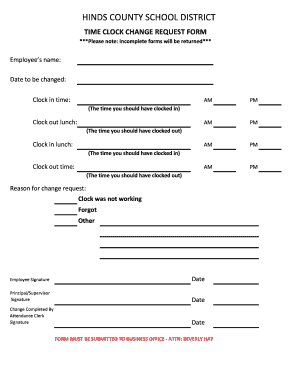 Time Clock Change Request Form