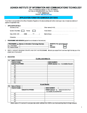 Uict Admission  Form