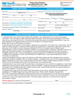 PrescriberPatient Enrollment FormMS AcariaHealth