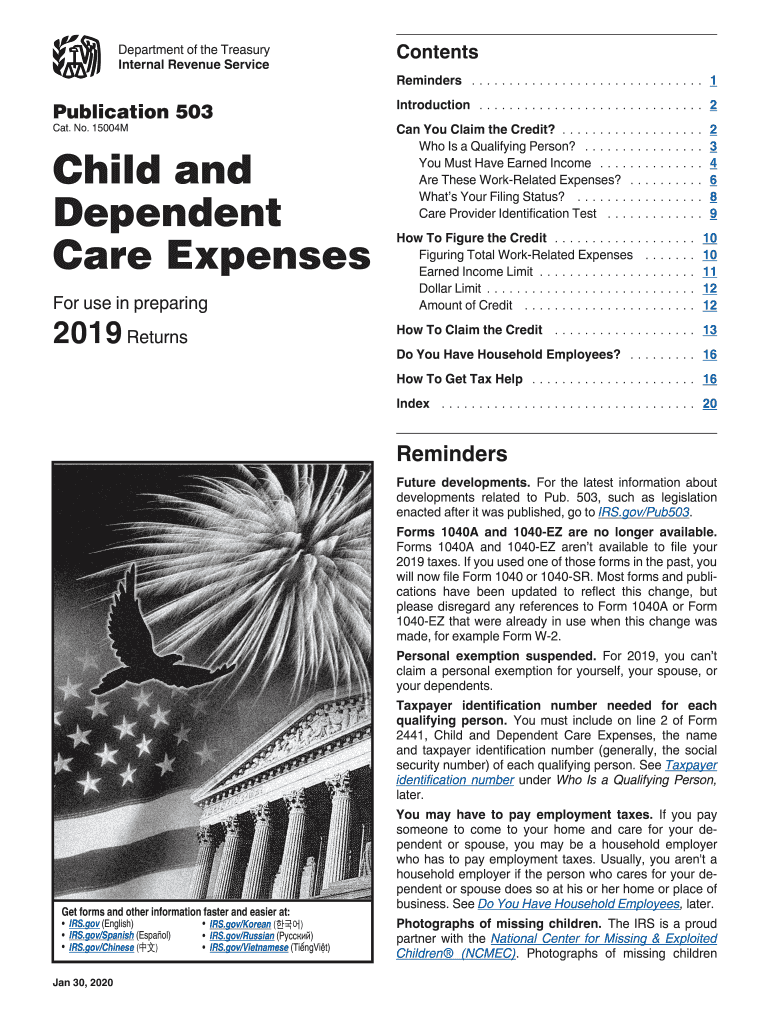  About Publication 503 | Internal Revenue Service 2019